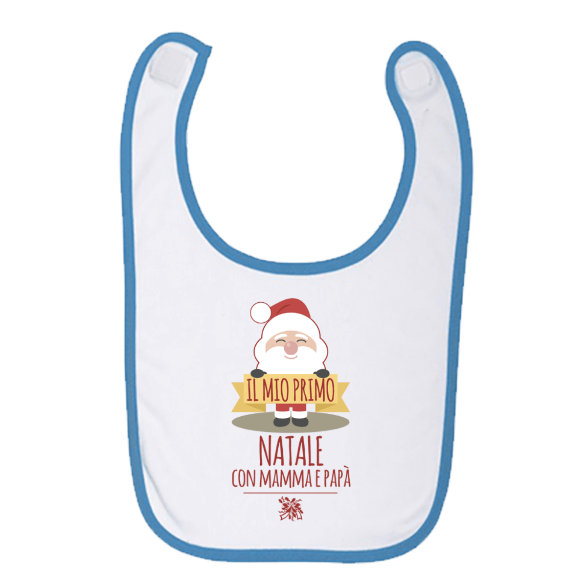 Bavaglino Neonato Personalizzato "Papà Amore Cuore" – In Popeline E Spugna, 22x19 Cm, Regalo Di Nascita Originale
