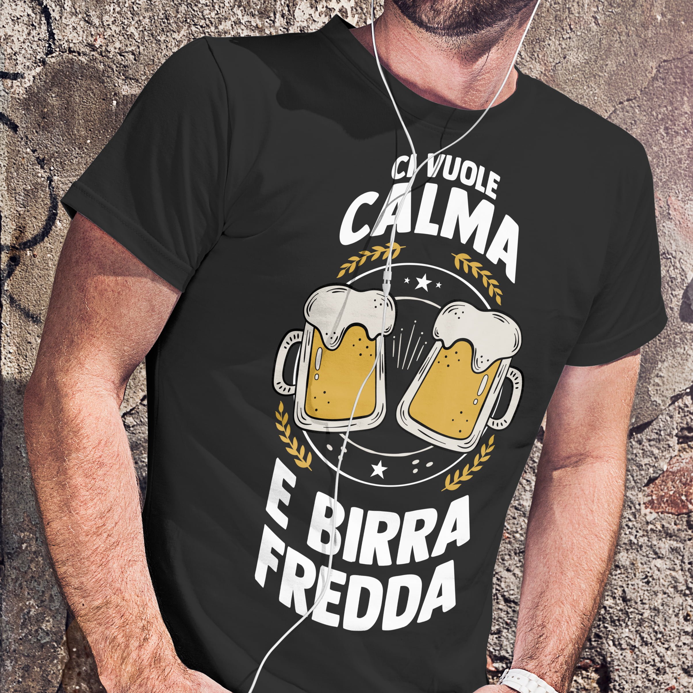 T-Shirt Uomo - Ci vuole Calma e Birra fredda - MyDigitalPrint