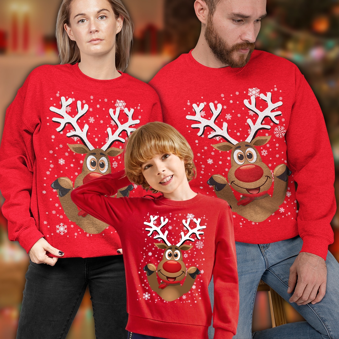 Tris Felpe Natale - Renna Natalizia - MyDigitalPrint