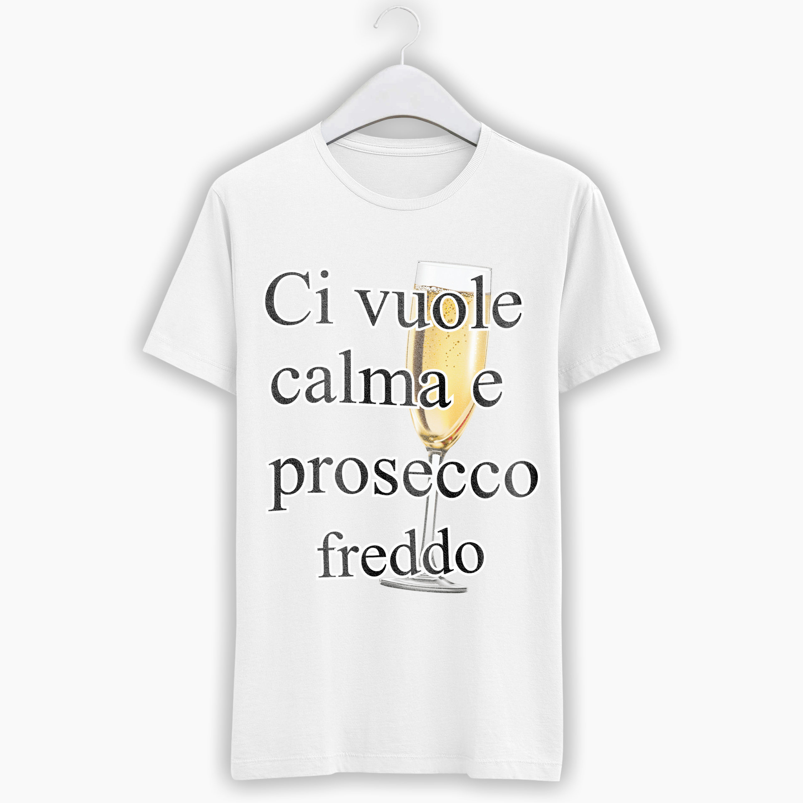 T-shirt donna Ci vuole calma e prosecco freddo MyDigitalPrint