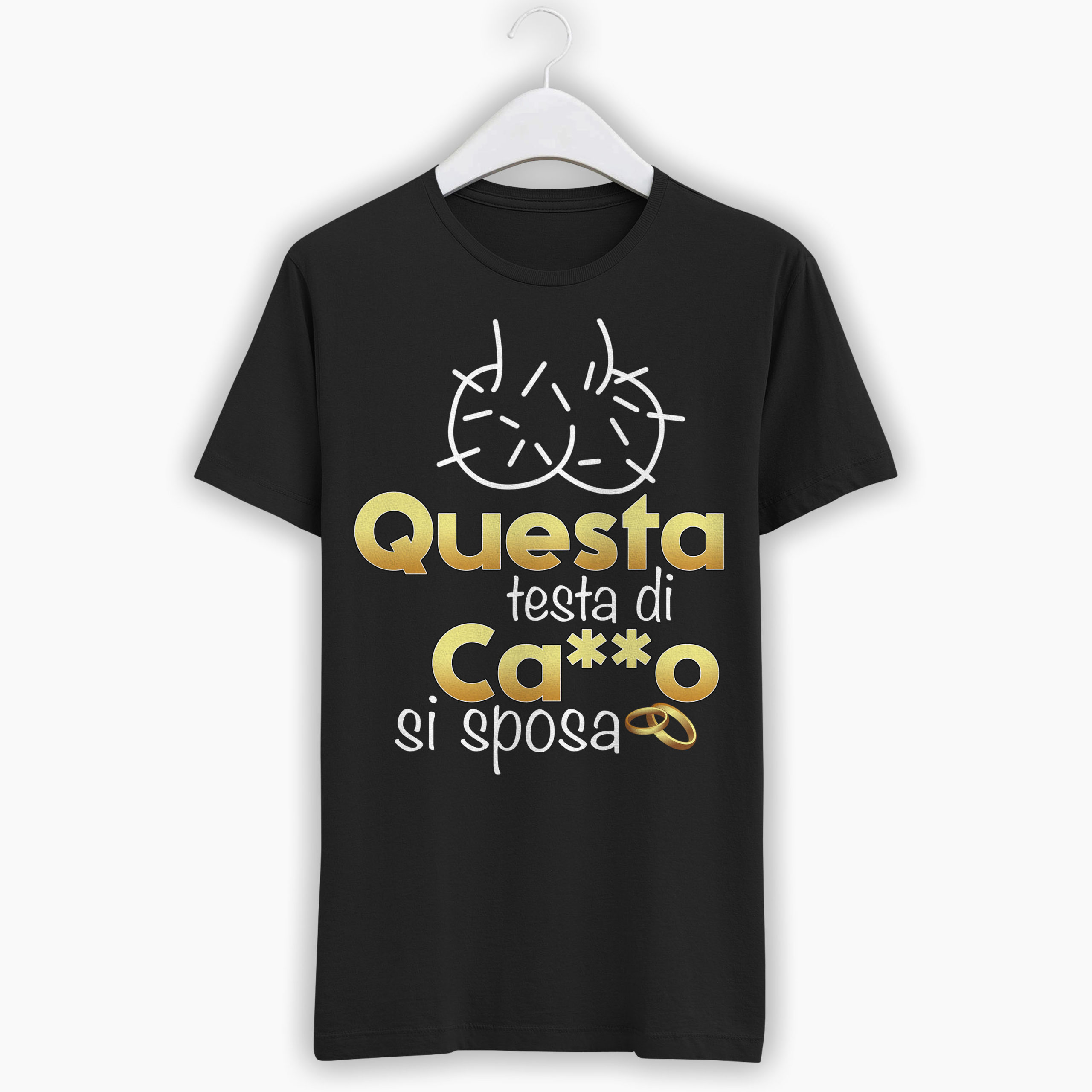 T Shirt Addio al Celibato Questa testa di Ca o si sposa MyDigitalPrint