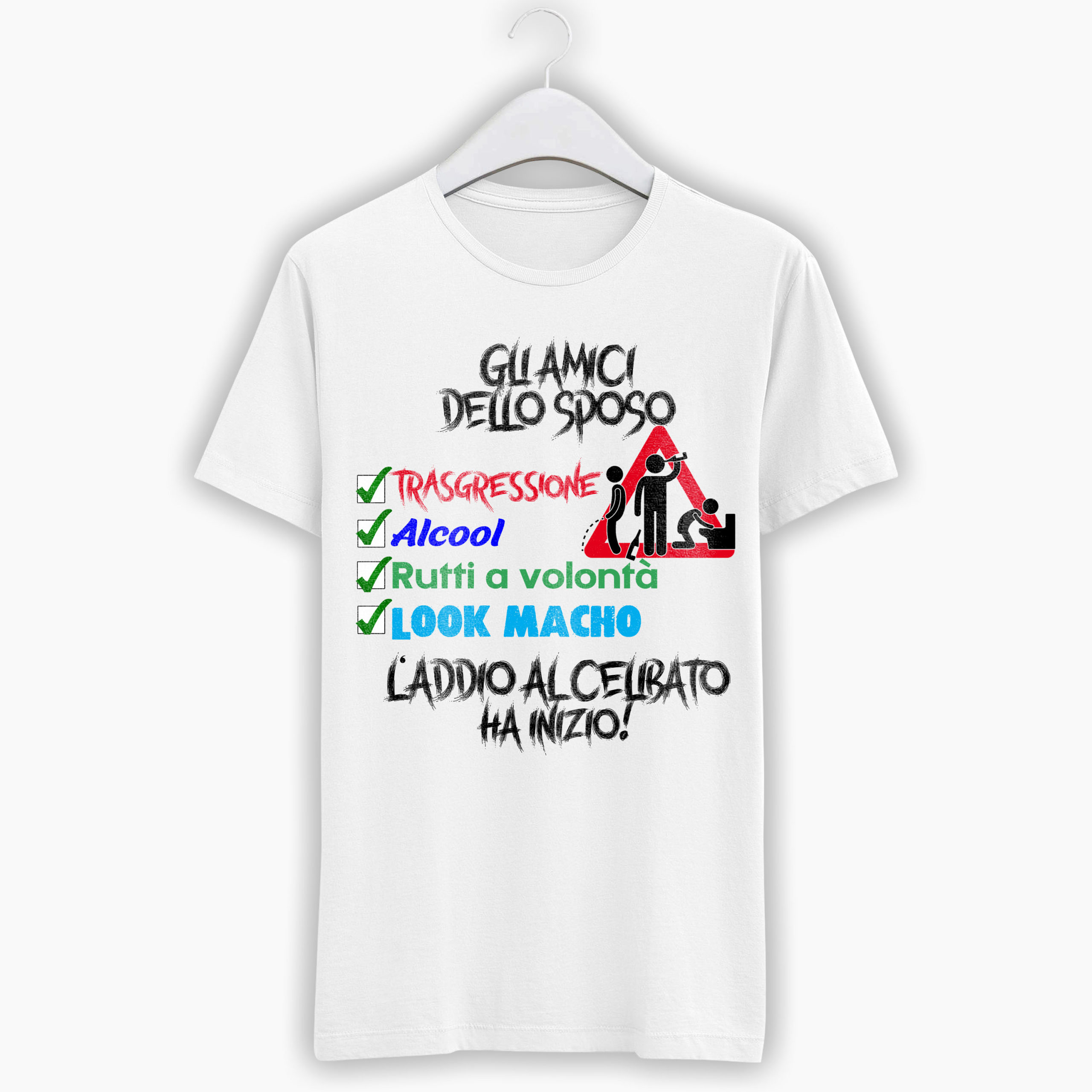 T-Shirt Addio al Celibato - Gli amici dello sposo - Checklist -  MyDigitalPrint